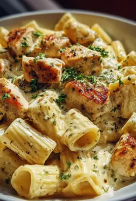 Creamy Garlic Butter Chicken and Rigatoni in Parmesan Sauce