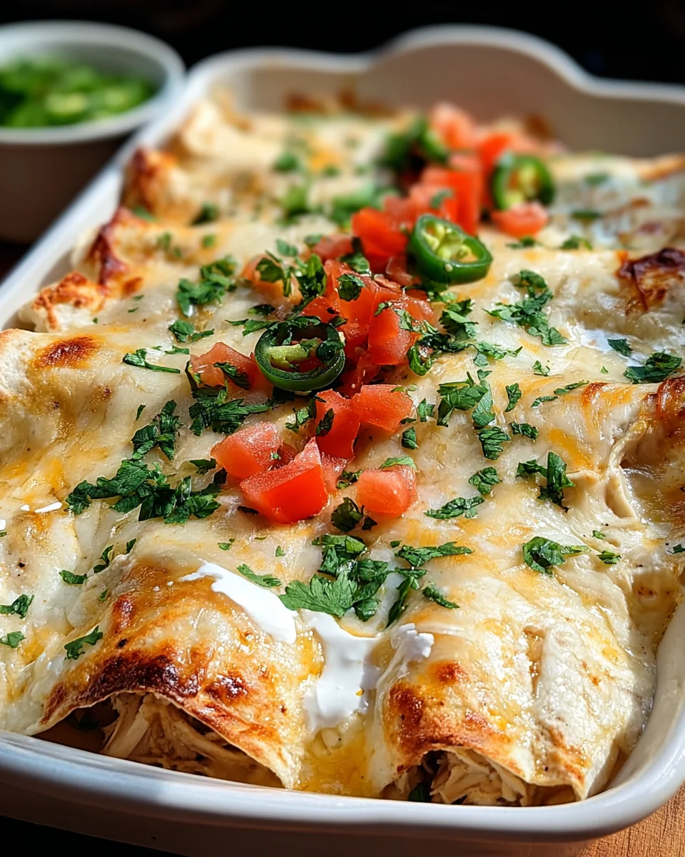 Creamy White Chicken Enchiladas