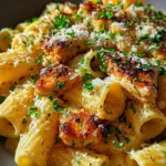 Garlic Butter Chicken with Rigatoni and Parmesan