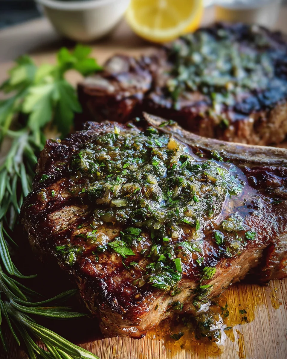 Grilled Flank Steak with Lemon-Herb Sauce