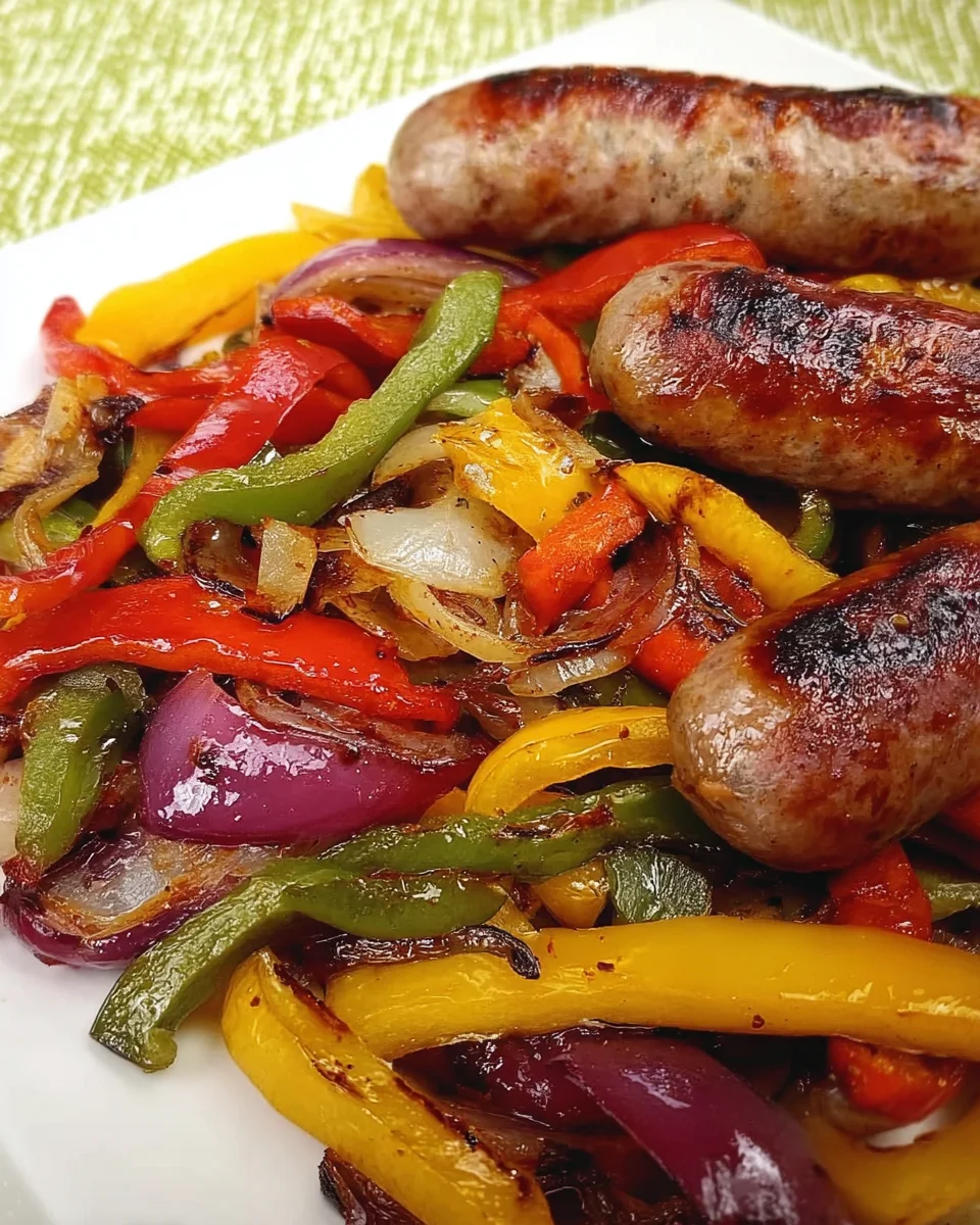 Grilled Sausage with Peppers and Onions