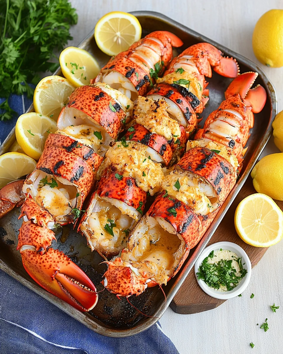 Lemon Butter Grilled Lobster Tails