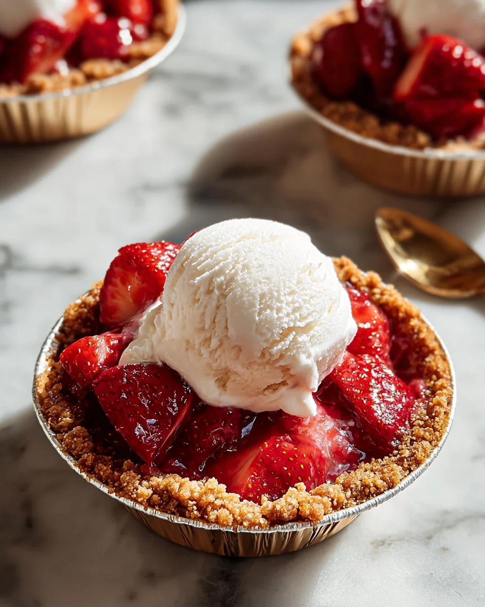 Mini Strawberry Ice Cream Pies