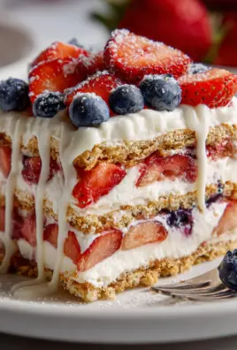 No Bake Icebox Cake with Summer Berries