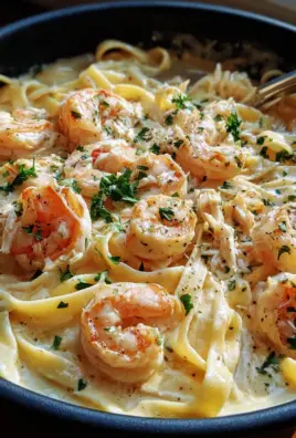 One Pot Shrimp and Crab Alfredo