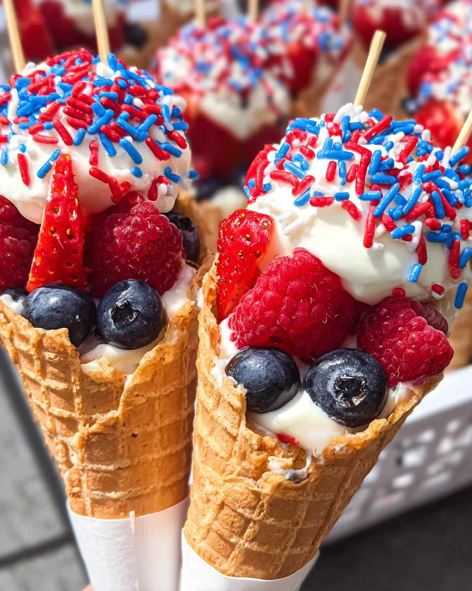 Patriotic Fruit Cones