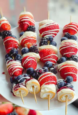 Red, White and Blue Fruit Kabobs