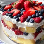 Red, White and Blue Strawberry Shortcake Trifle