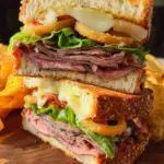 Roast Beef Sandwiches with Lettuce and Onions