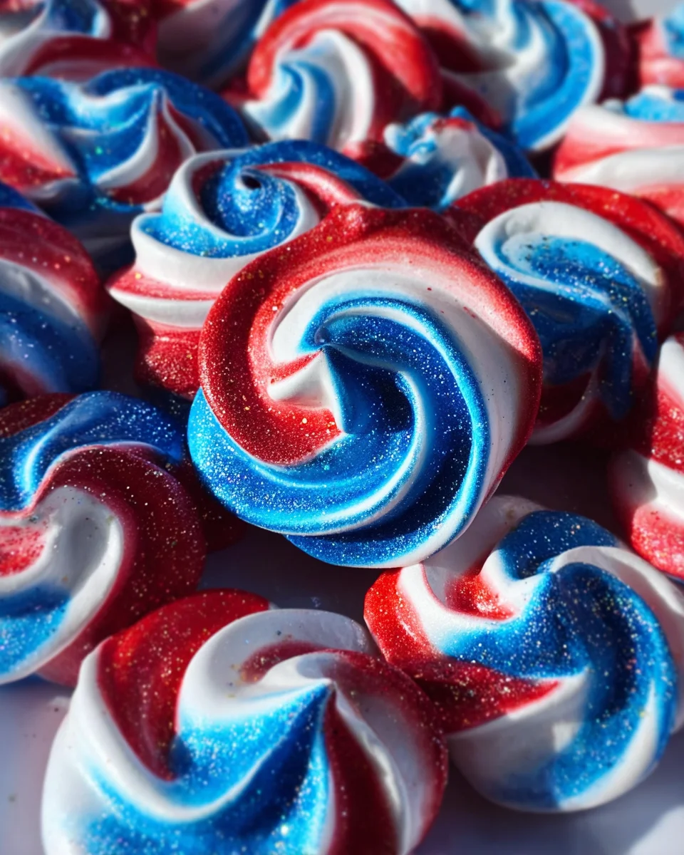 patriotic meringue cookies
