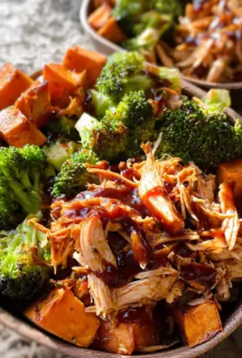 BBQ Chicken & Roasted Sweet Potato Bowls