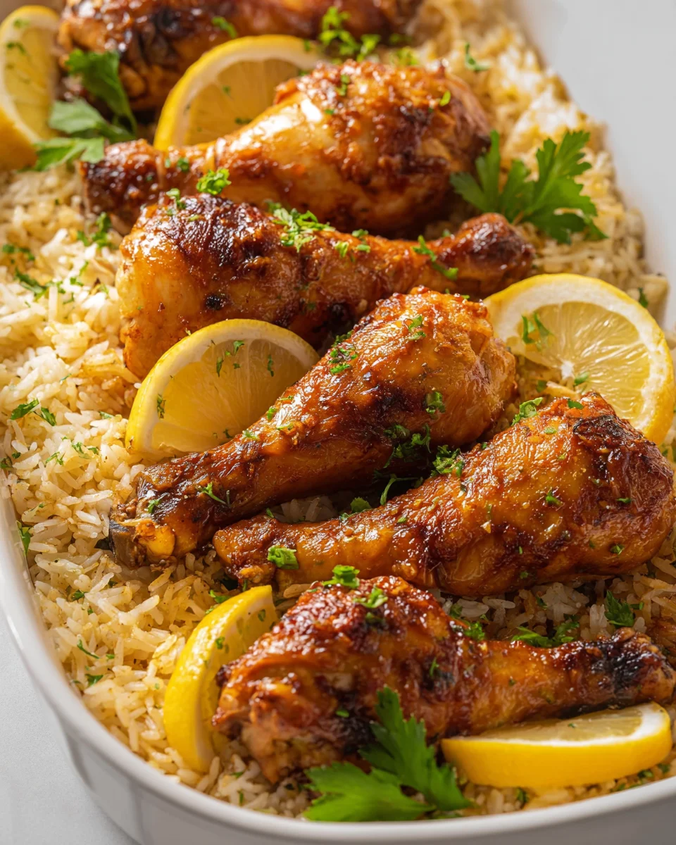 Baked Chicken Legs and Rice