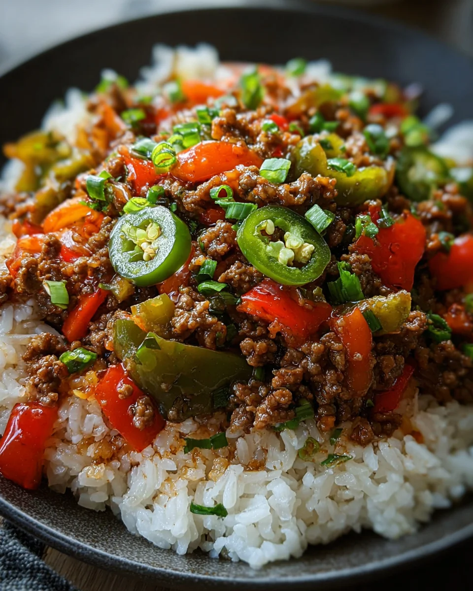 Beef and Pepper Rice Bowl
