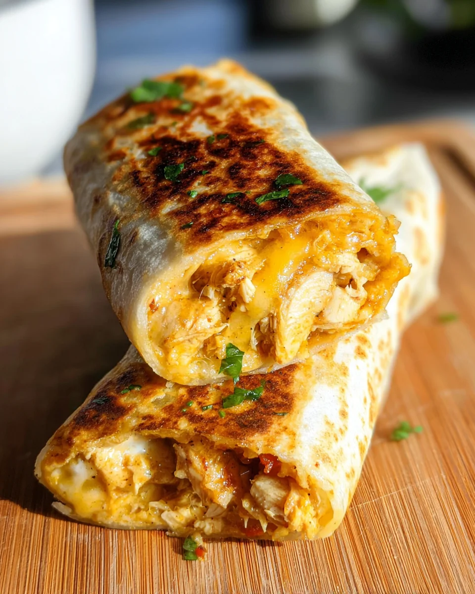 Cheesy Garlic Chicken Wraps