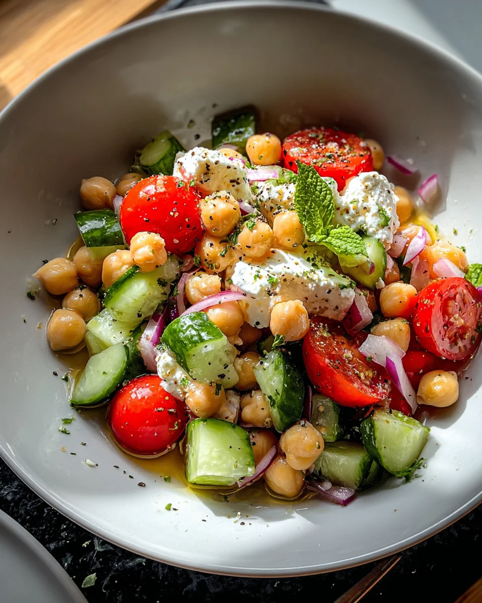 Cottage Cheese and Chickpeas Salad