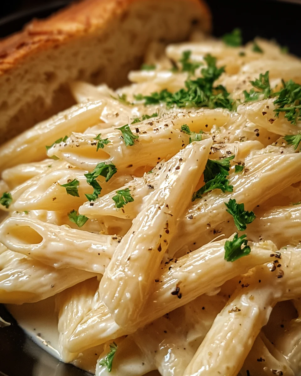 Creamy Garlic Penne Pasta