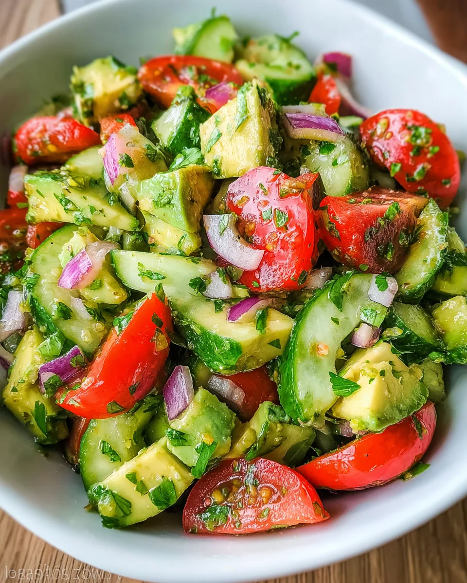 Cucumber Tomato Avocado Salad
