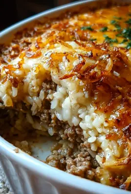 French Onion Ground Beef and Rice Casserole