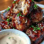 Korean BBQ Meatballs with Spicy Mayo Dip