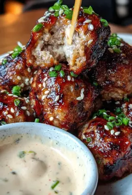 Korean BBQ Meatballs with Spicy Mayo Dip