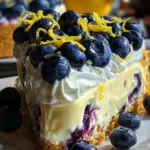 No-Bake Lemon dazzling Blueberry cream Cake