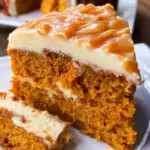 Pumpkin Cake with Caramel Cream Cheese Frosting