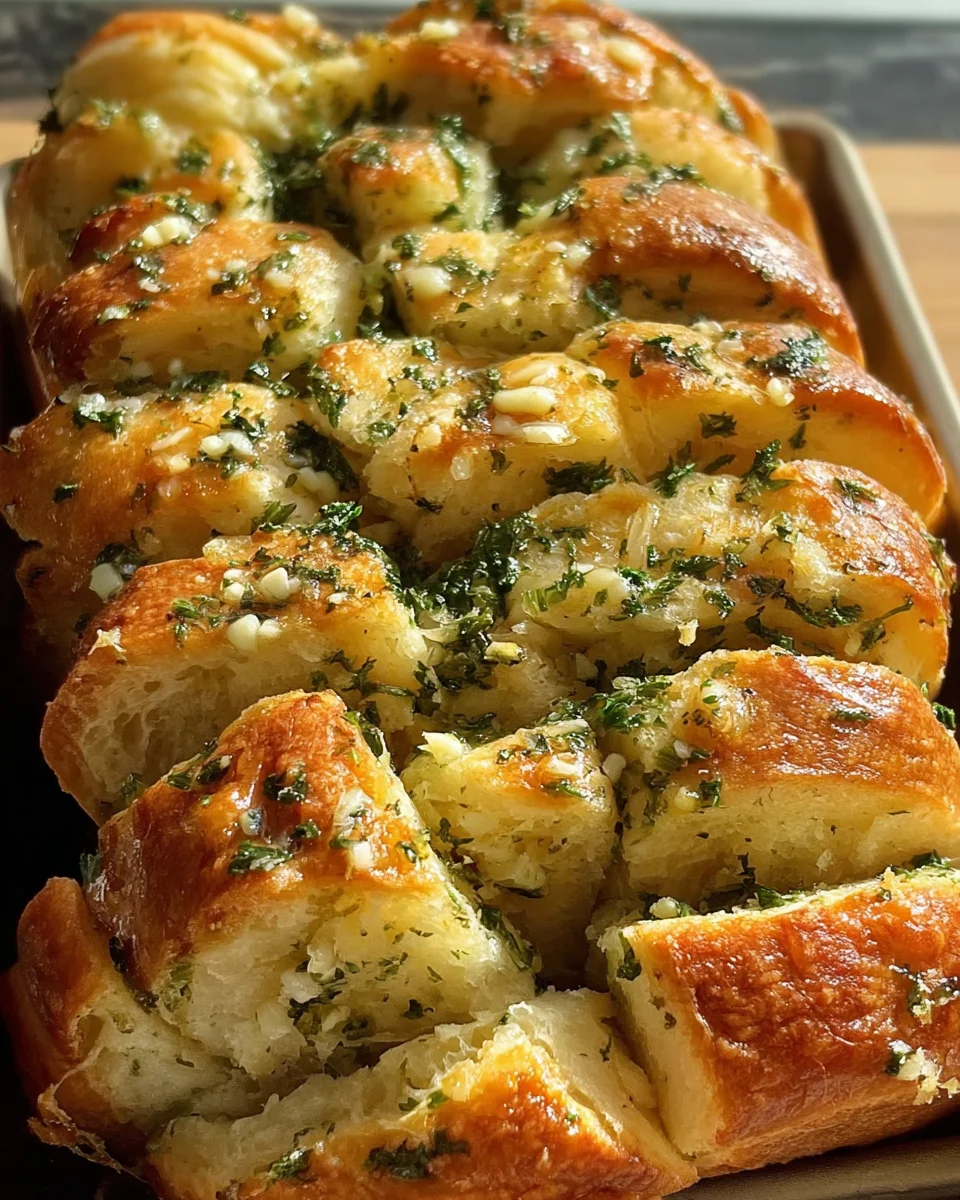 Sourdough Discard Garlic Pull Apart Bread
