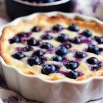 Blueberry Cottage Cheese Breakfast Bake in dish