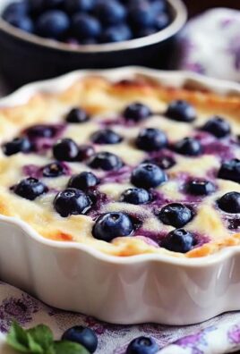 Blueberry Cottage Cheese Breakfast Bake in dish