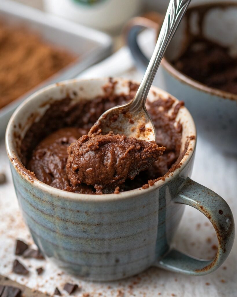 Mixing cottage cheese protein brownie batter