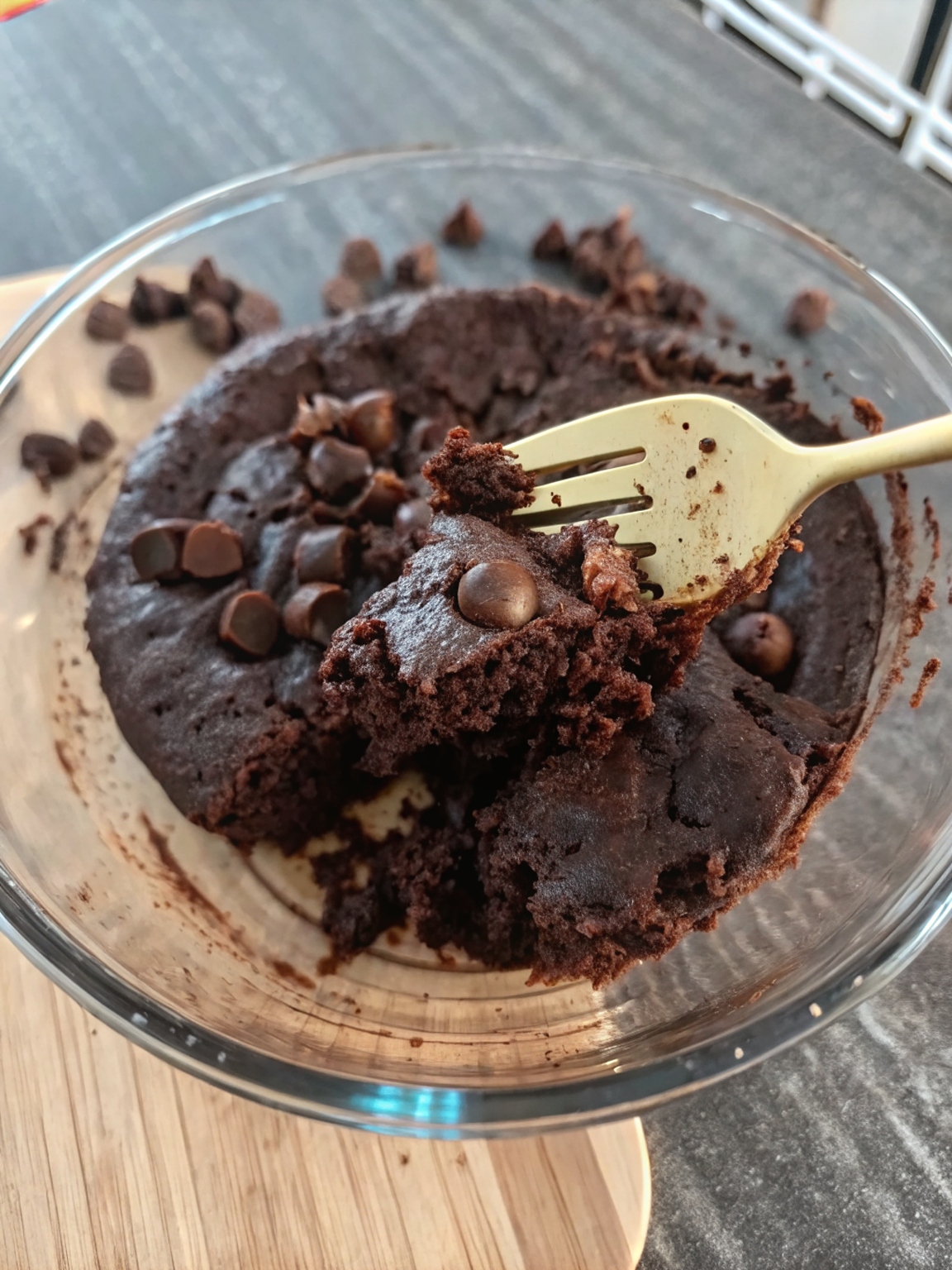 Cottage Cheese Protein Brownie in ramekin