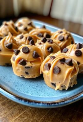 Frozen Greek Yogurt Peanut Butter Bites with Chocolate Chips close-up