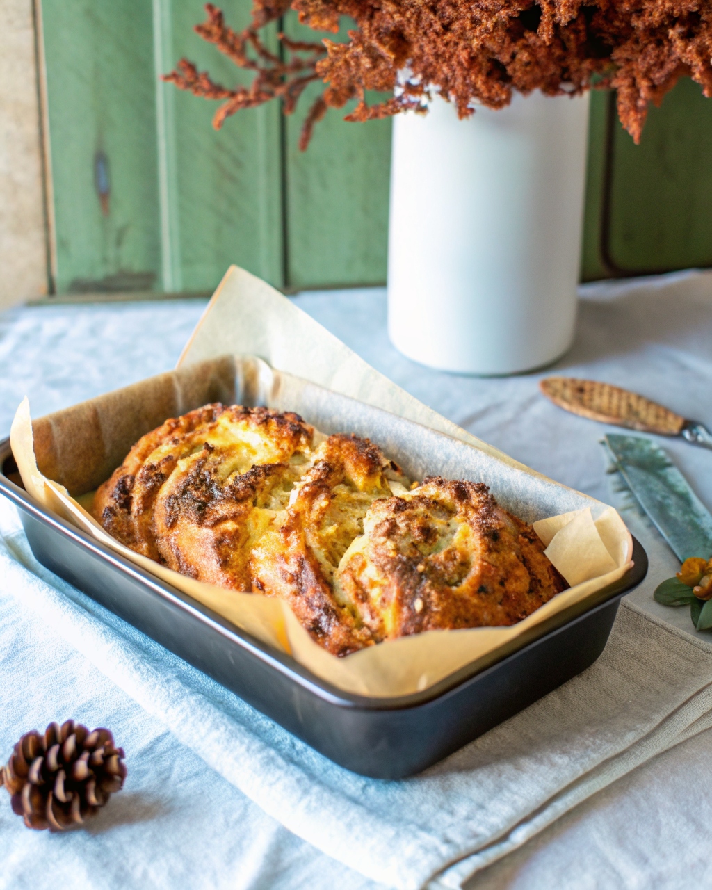 Keto Cottage Cheese Cinnamon Swirl Cloud Bread fresh loaf