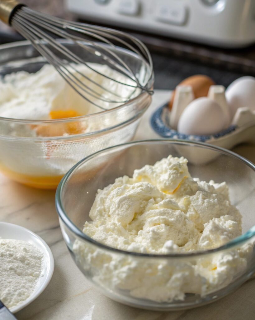 making blueberry fluffy cottage cheese cloud bread
