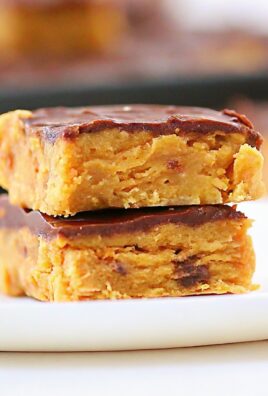 Healthy Butterfingers on wooden table
