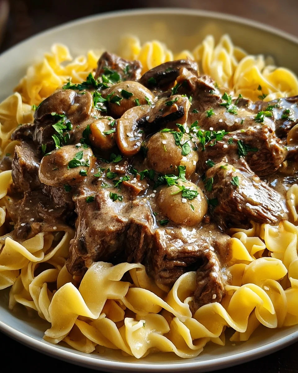 Beef Stroganoff with Egg Noodles