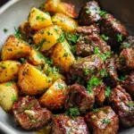 Creamy Garlic Butter Steak Bites and Potatoes