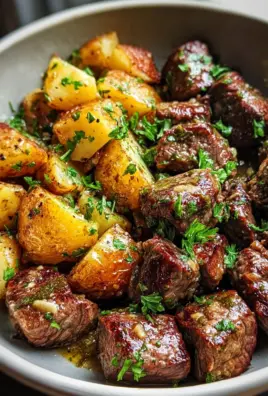 Creamy Garlic Butter Steak Bites and Potatoes