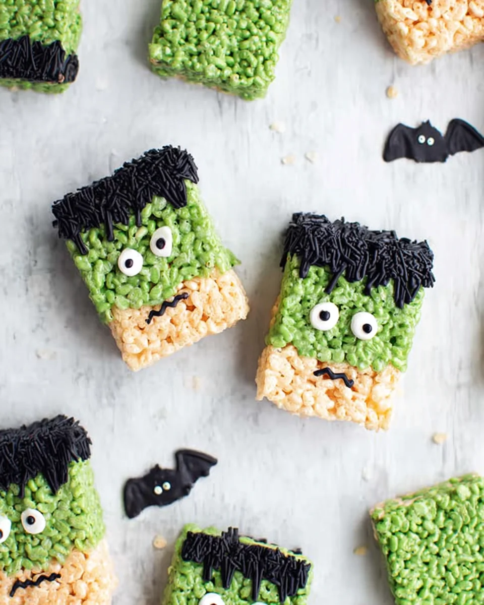 Frankenstein Halloween Rice Krispie Treats