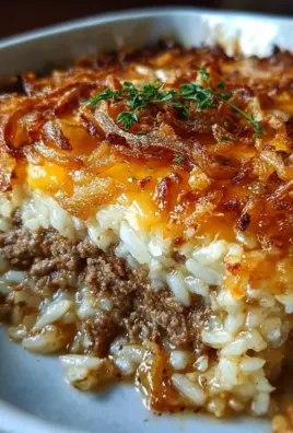French Onion Ground Beef and Rice Casserole