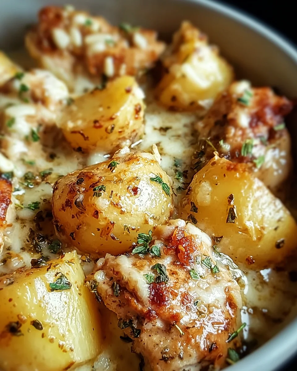 Garlic Parmesan Crockpot Chicken and Potatoes