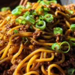 Ground Beef Mongolian Noodles