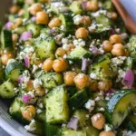 Herby Cucumber Salad with Feta and Chickpeas