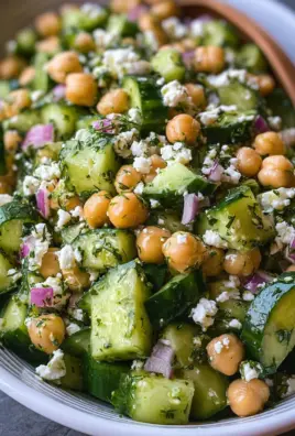 Herby Cucumber Salad with Feta and Chickpeas