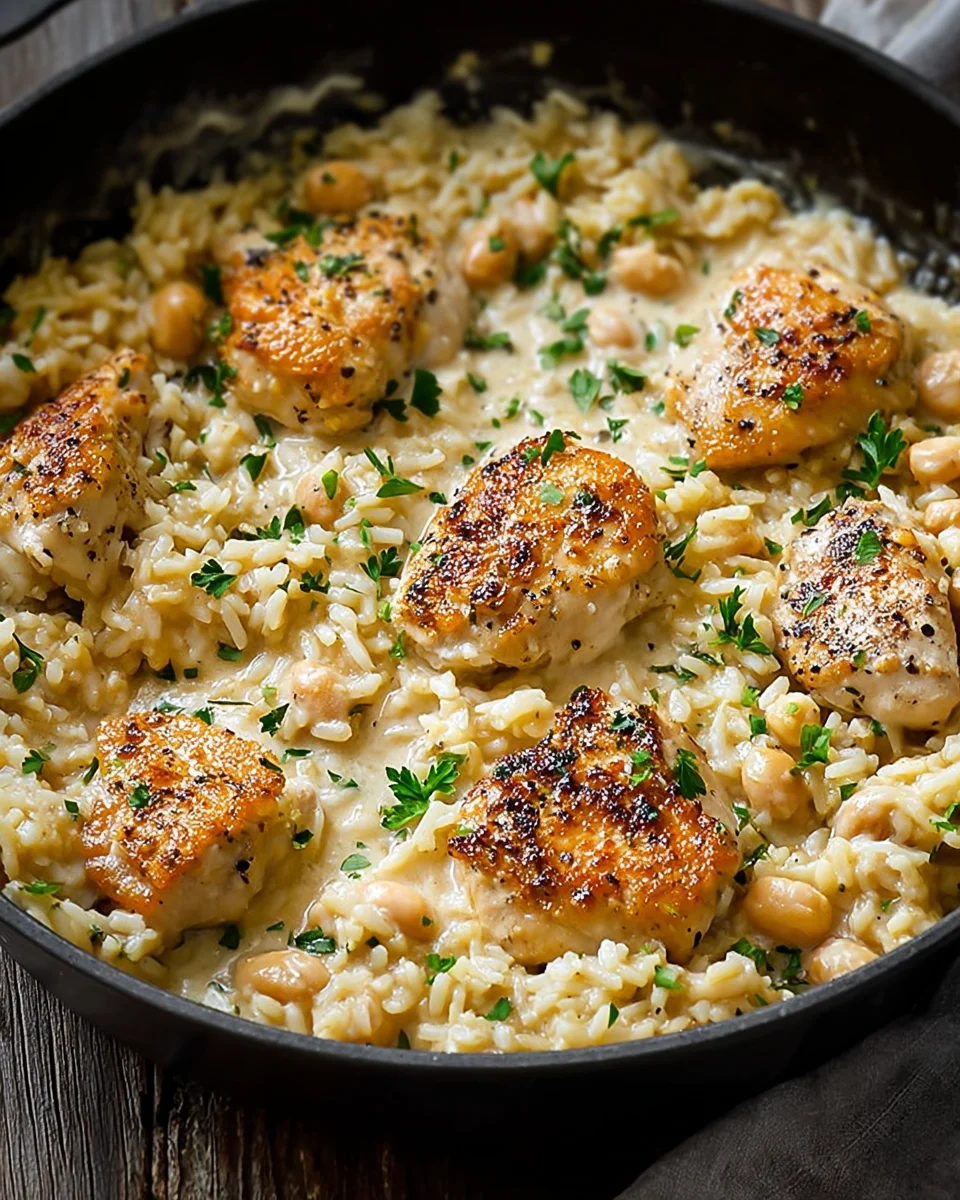 One-Pan Creamy Parmesan Chicken & Rice