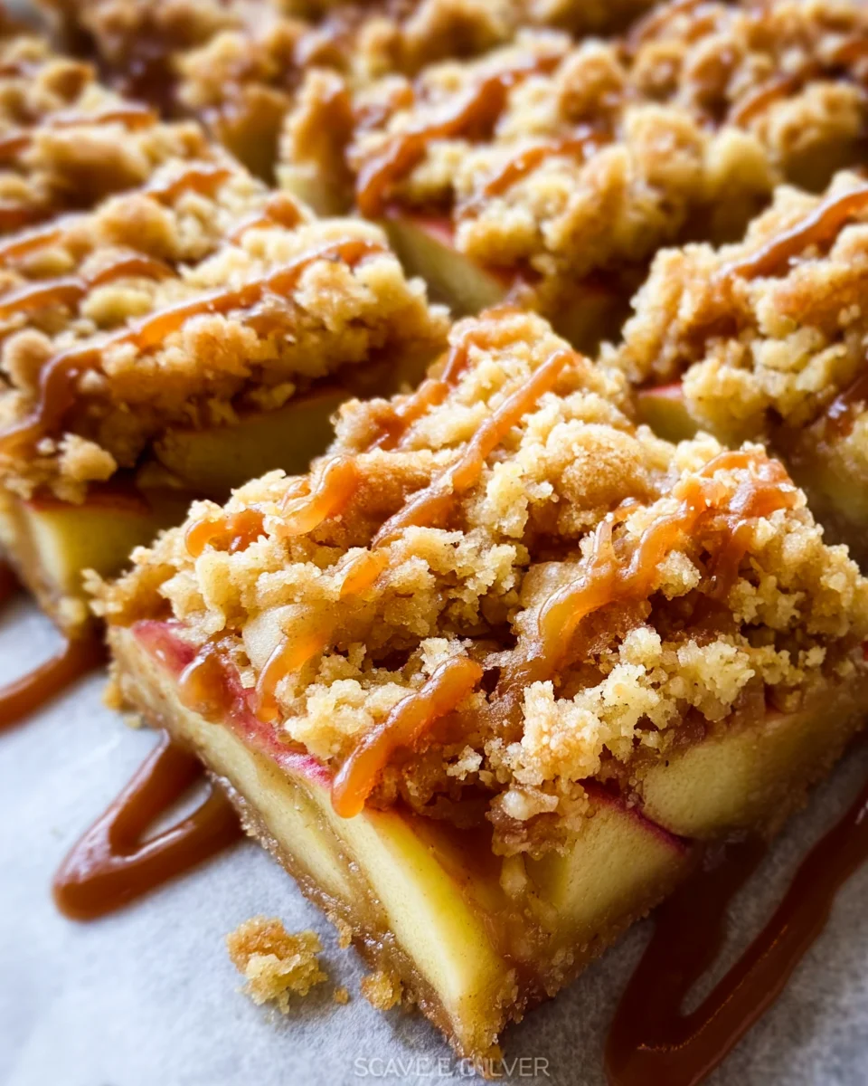 Salted Caramel Apple Crumble Bars Fall Treat