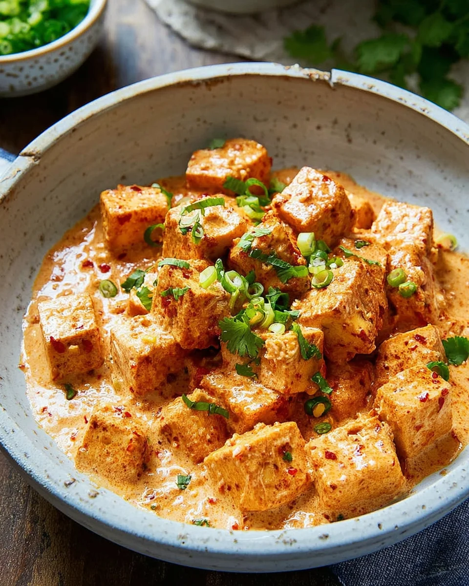 Spicy Tofu with Creamy Coconut Sauce