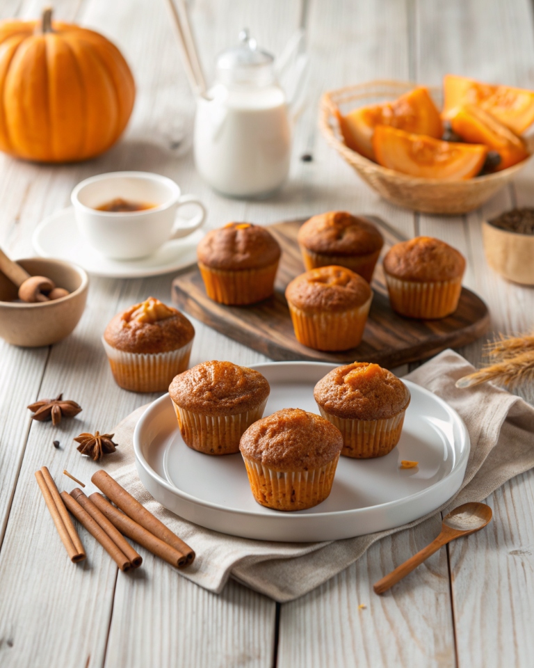 healthy-pumpkin-muffins-on-bear-plate
