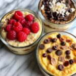 Fluffy Protein Pancake Bowls with fruit toppings