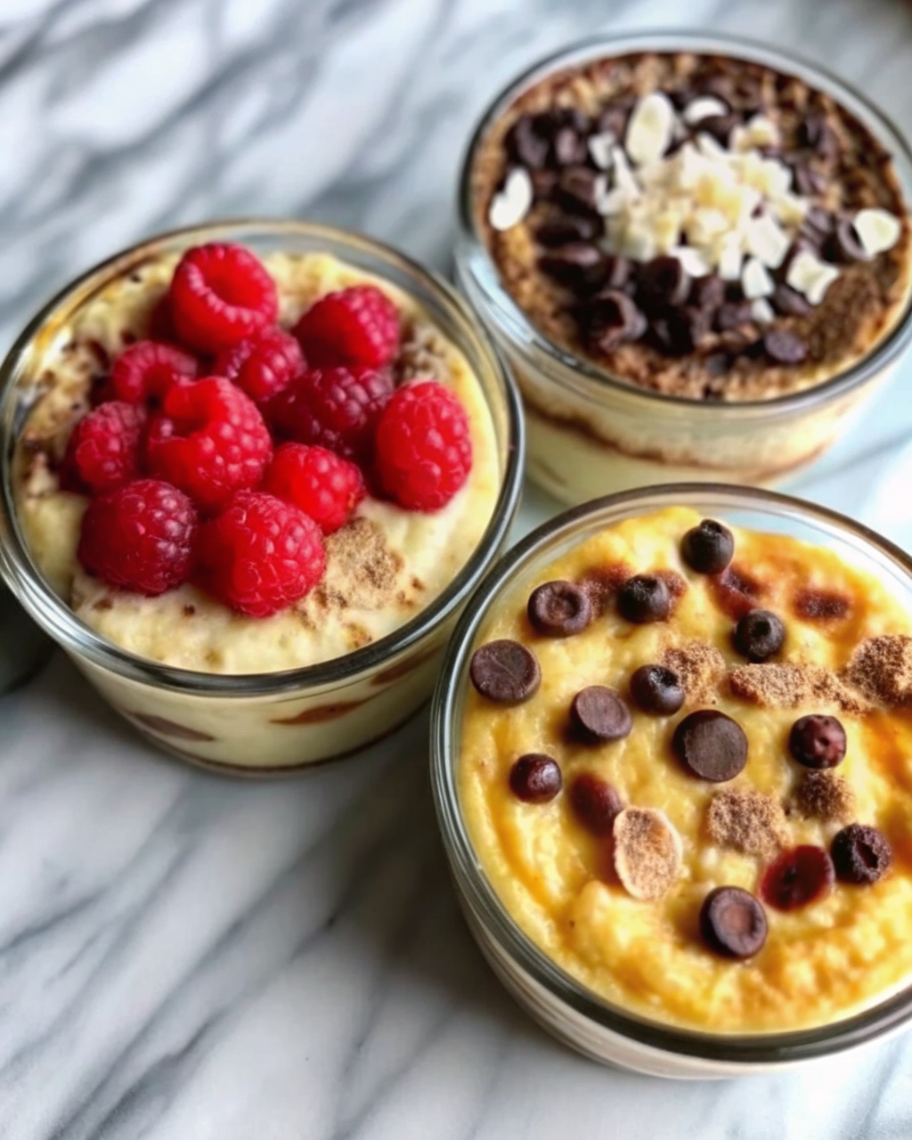 Fluffy Protein Pancake Bowls with fruit toppings